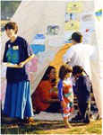 Sue Hayden assisting in the Children's Tipi